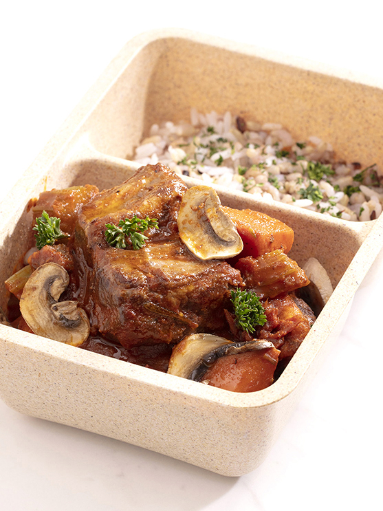 Stewed Beef Short Rib with Vegetable and Brown Rice