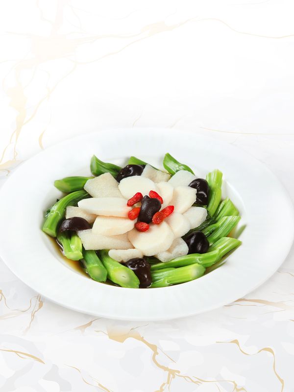 Braised Vegetables in Broth with Yam and Bamboo Fungus (V)