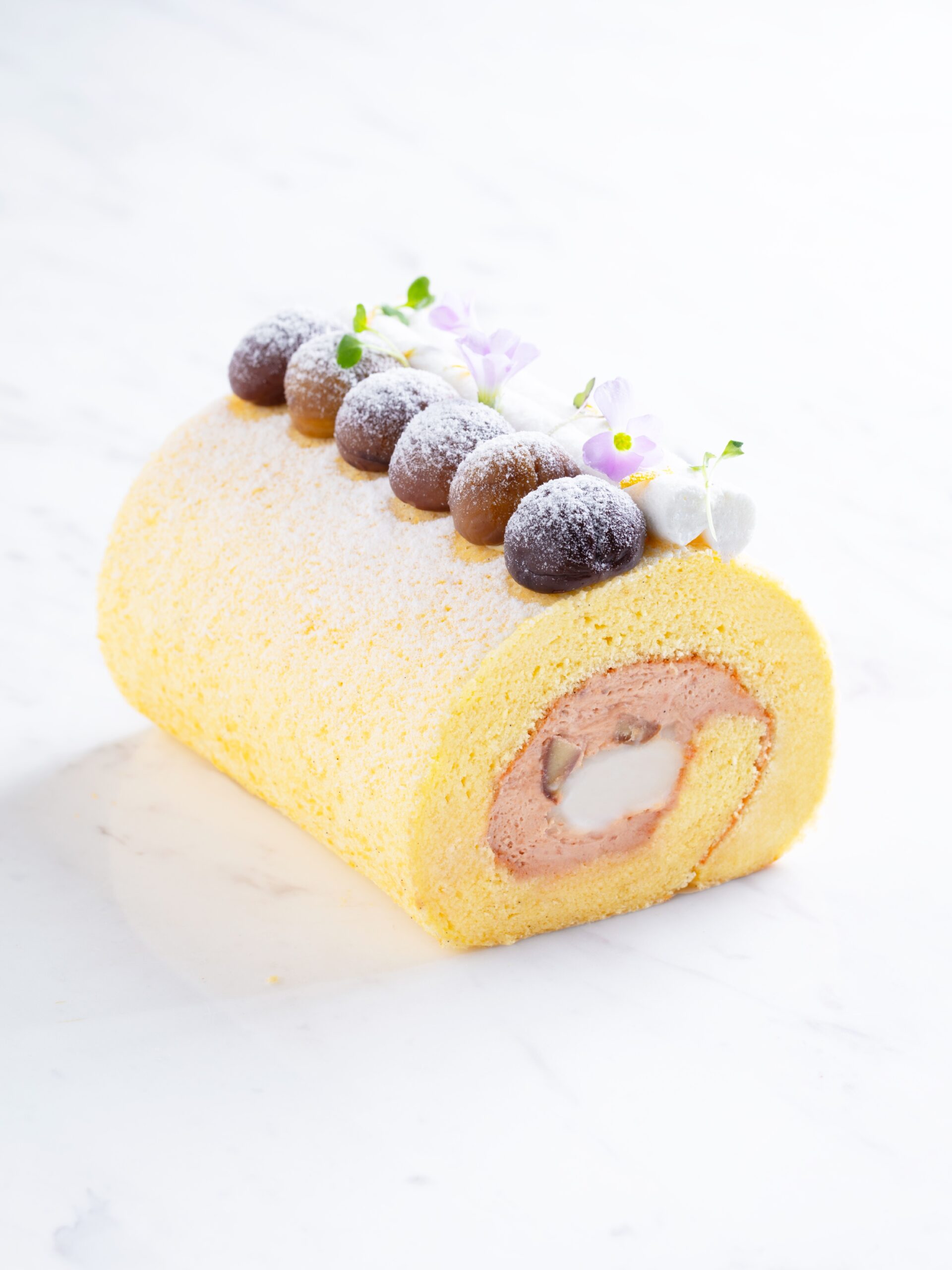 Chestnut Mochi Roll Cake