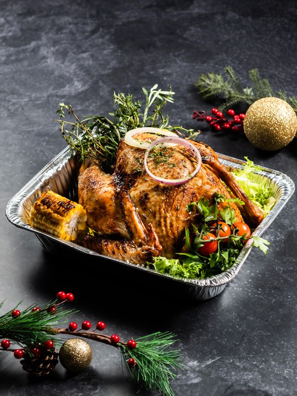 Traditional Roasted Christmas Turkey with Stuffing