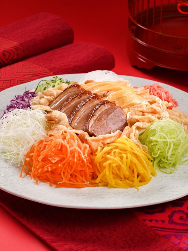 Lo Hei with Chicken and Smoked Duck Breast