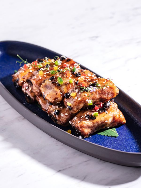 Braised Pork Spare Ribs and Black Olive with Honey Sauce