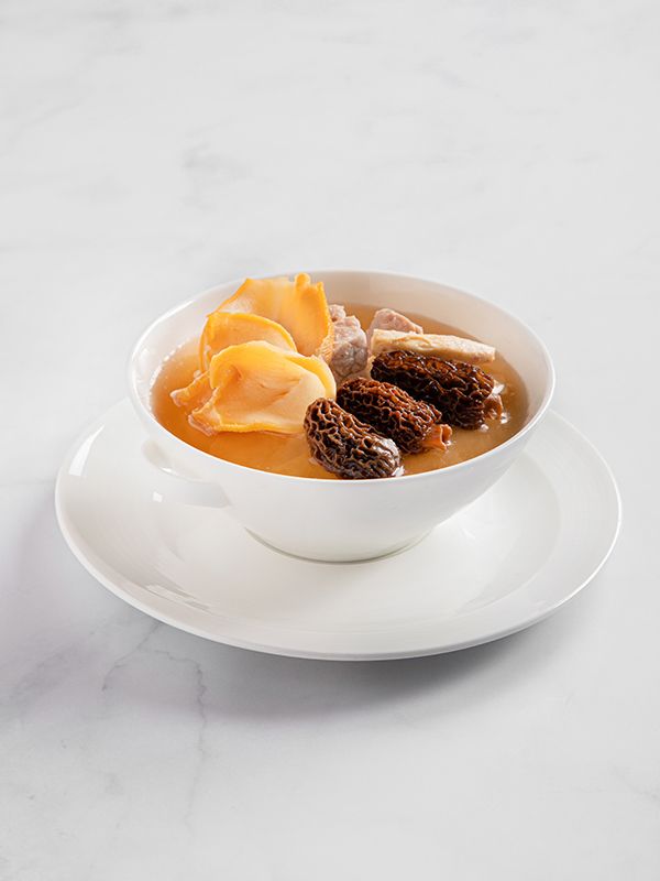 Double-boiled Soup with Pork, Sea Conch and Morel Mushroom