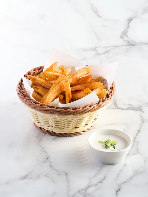 Cajun Crispy Fries with Lemon Chive Dip