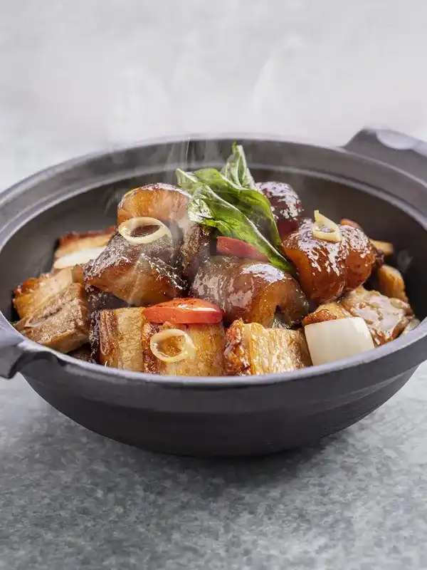 Braised Sea cucumber with Roasted Pork Belly and Spring Onion (Regular)