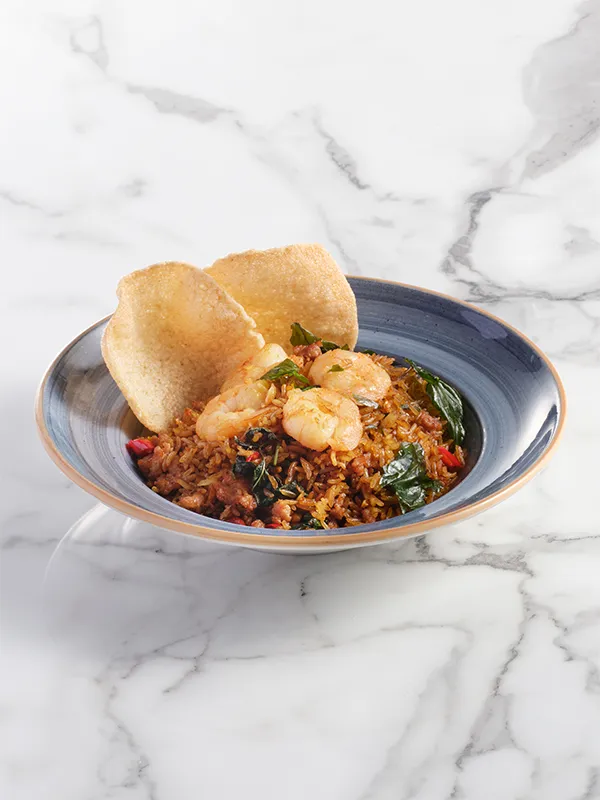 Fried Rice with Prawn, Minced Pork, Basil and Shrimp Paste