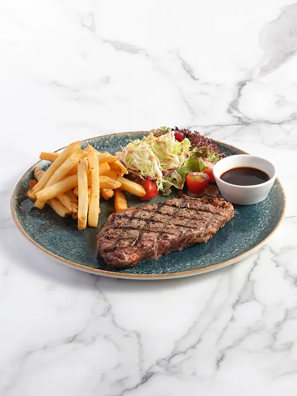 Grilled U.S. 1855 Angus Striploin (300g) with French Fries and Salad