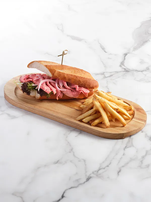 Roasted Beef with Herbed Baguette