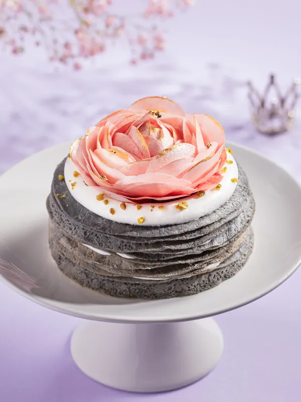 No Added Sugar Black Sesame & Soy Milk Crepe Cake (3/4lb)